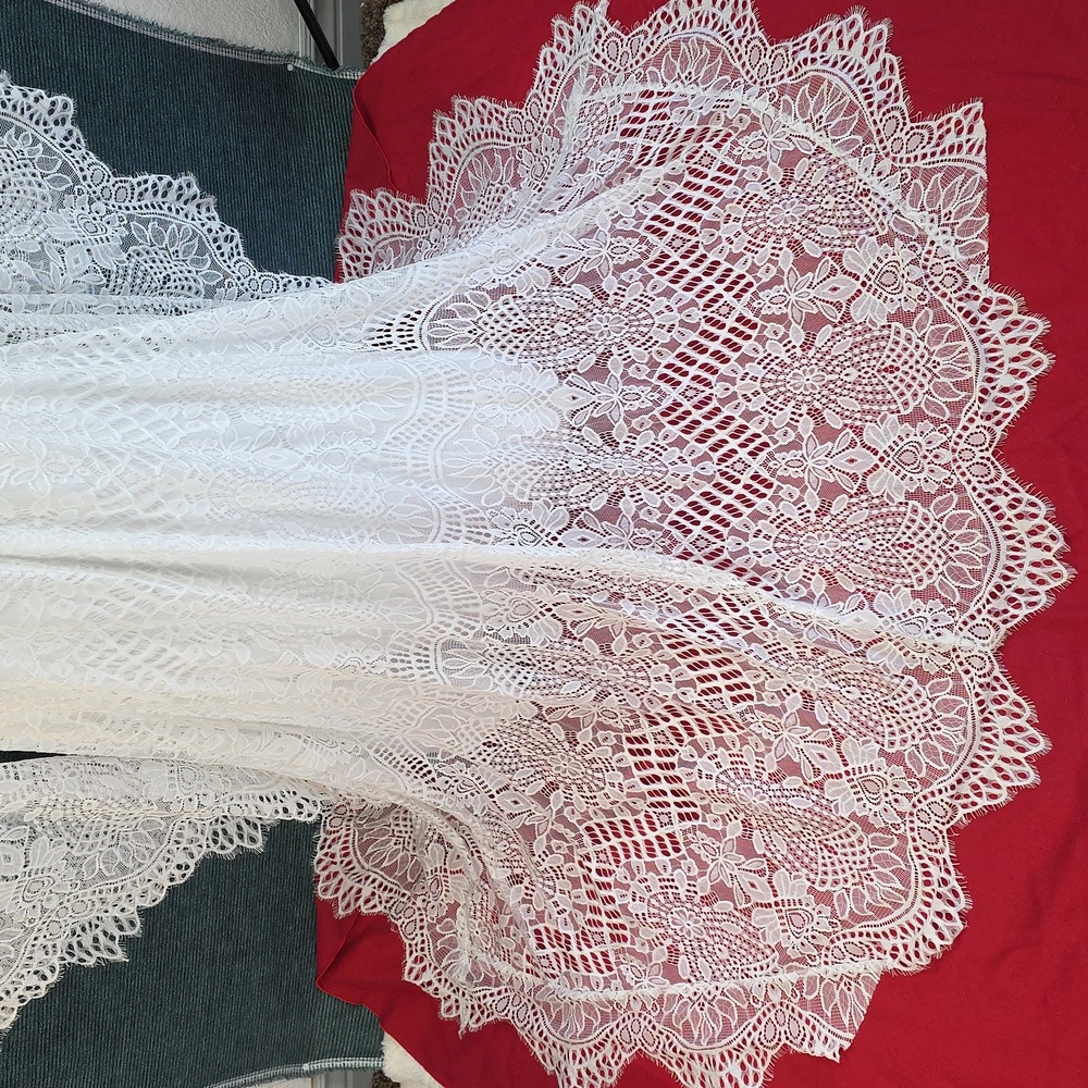 Bohemian Bell Sleeve Wedding Dress - Picture 10 of 16